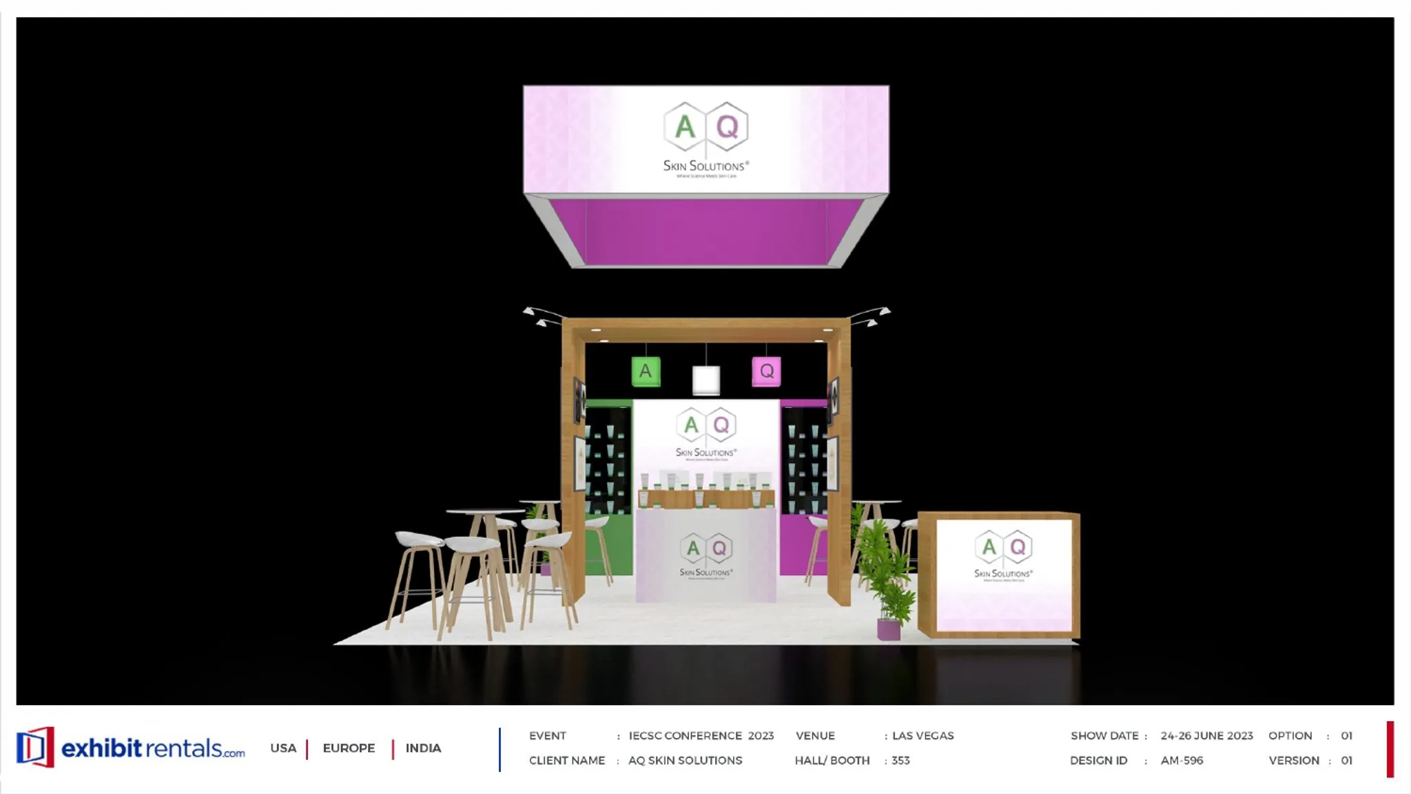 20x20 Island booth design by Exhibit-Rentals